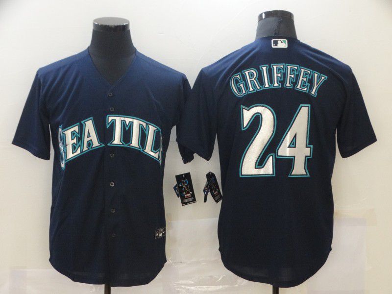 Men Seattle Mariners #24 Griffey Blue Game MLB Jerseys